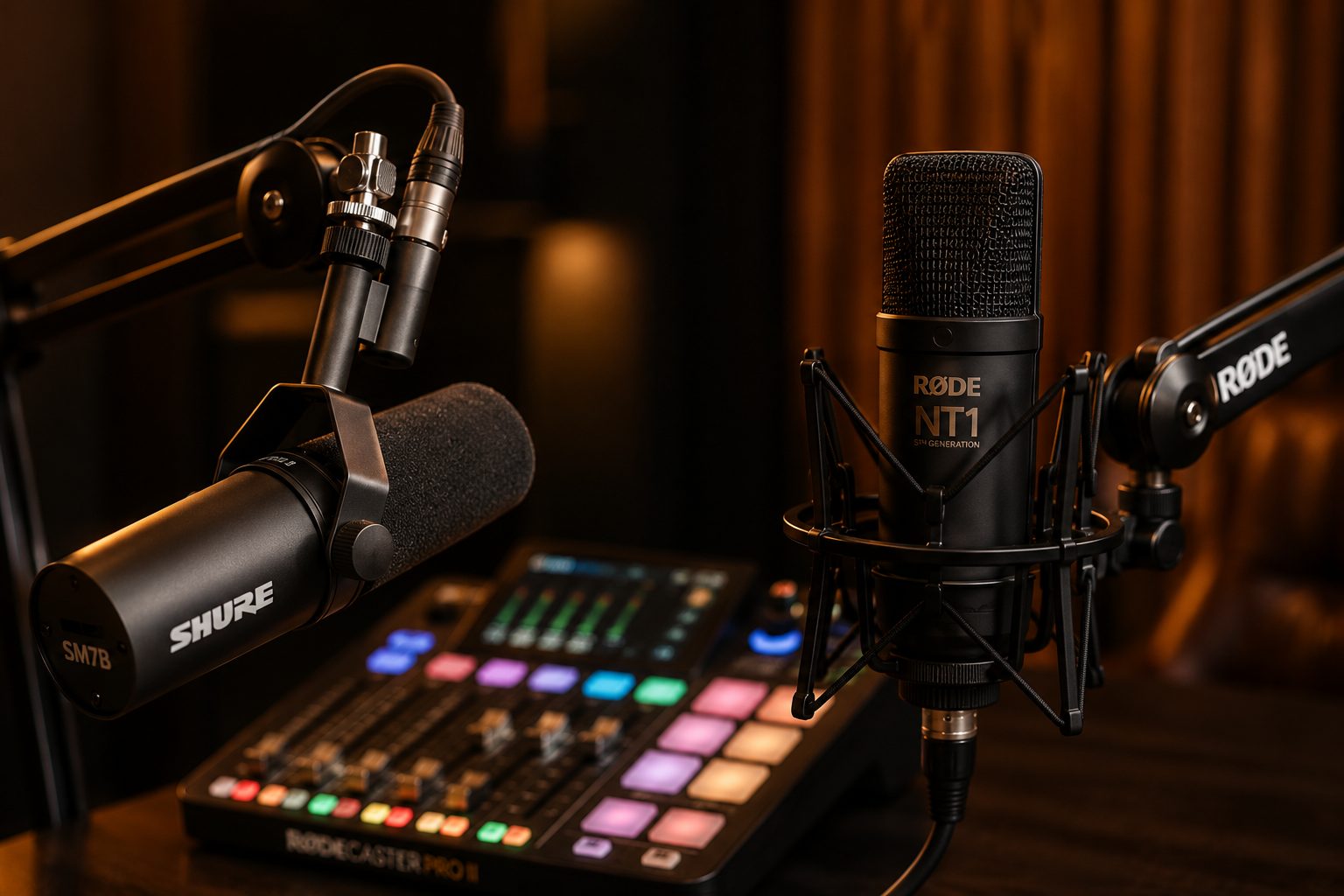 Shure SM7B, Rode NT1 and RodeCaster Pro II at Sai Podcast Studios, Ludhiana