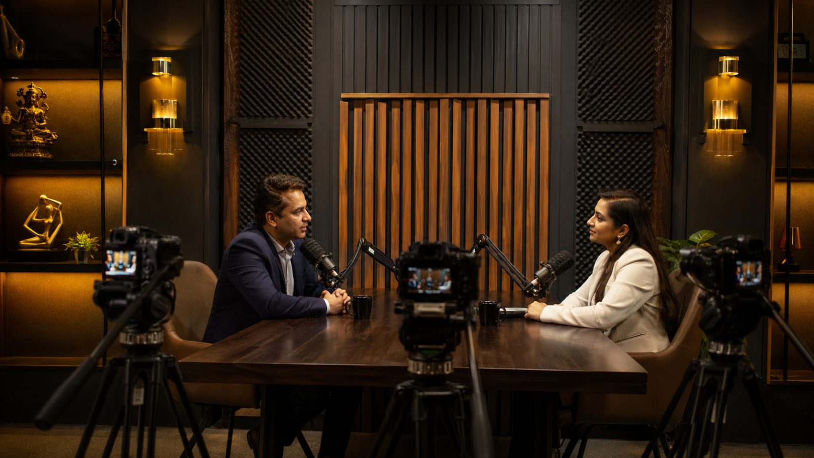 Multi-camera podcast studio in Ludhiana, used by clients from Bathinda
